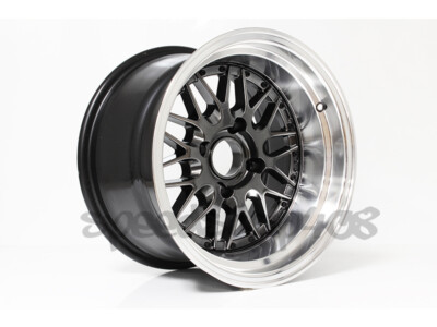 ROTA KENSEI WHEELS HYPER BLACK WITH POLISH LIP 15X9 -15 4X114.3