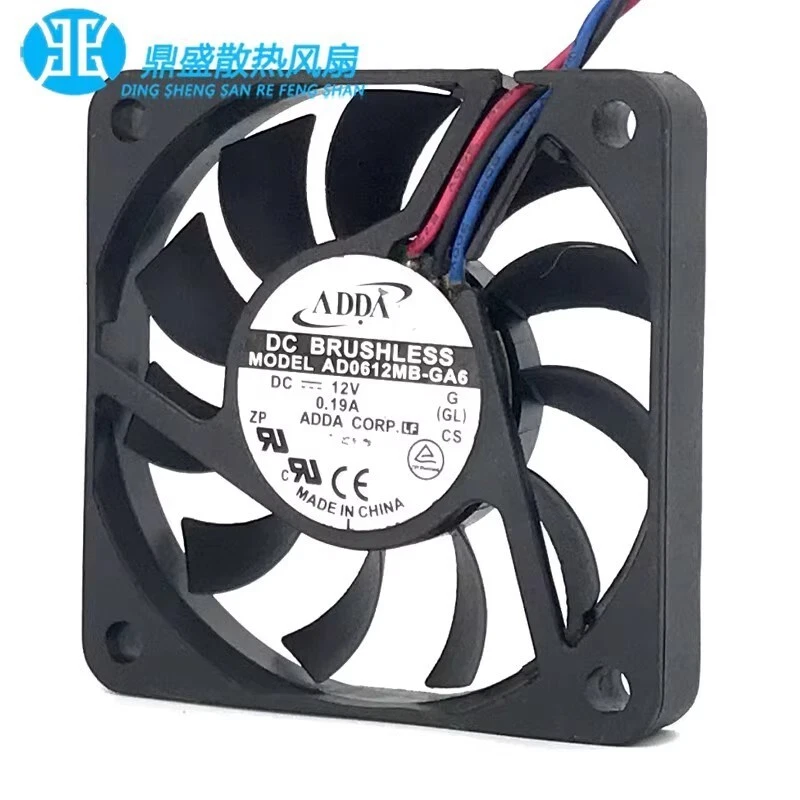ADDA AD0612MB-GA6 6010 DC12V 0.19A 6CM 3-Wire Dual Ball Cooling Fan - Image 3 of 4