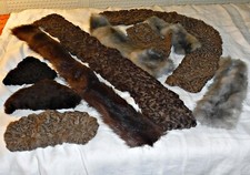 *TAXIDERY VINTAGE FUR COLLARS ODD BITS OF MIXED FURS GOOD FOR REPAIRS OR TRIM