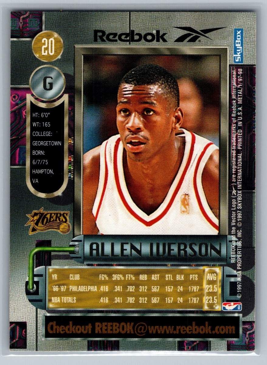 1997-98 Metal Universe Reebok Gold #20 Allen Iverson 2nd Yr. - HOF