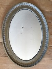 large antique Solid Wooden Framed oval mirror