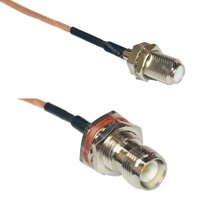 RG316 F FEMALE to RP-TNC FEMALE BULKHEAD RF Cable Rapid-SHIP LOT