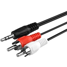 5Pc 3.5mm Stereo AUX Cable to RCA 2 Channel Left Right - Red White 5ft cable set