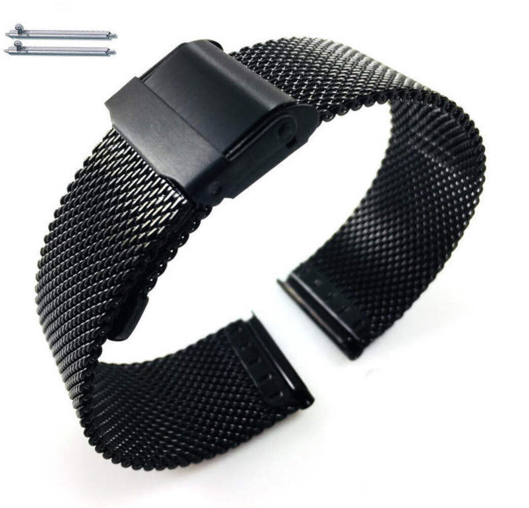 Stainless Steel Polished Watch Band with Butterfly Clasp Replacement #5026