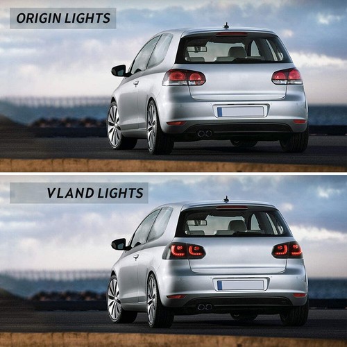 VLAND For 2010-2014 Volkswagen GOLF MK6 LED Headlights+Smoked Tail Lights 3 Sets - Picture 15 of 24