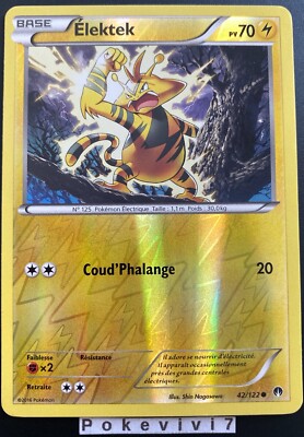Pokemon Card ELEKTEK 42/122 Reverse XY9 Rupture Turbo FR
