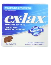 *Ex-lax Regular Strength Chocolated Stimulant Laxative Constipation Relief Pills