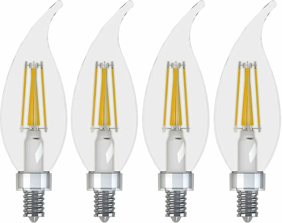 24- GE LED 40 Watt Candelabra Chandelier Light Bulb E12 300 Lumen 3.5 Watt Clear - Image 4 of 4