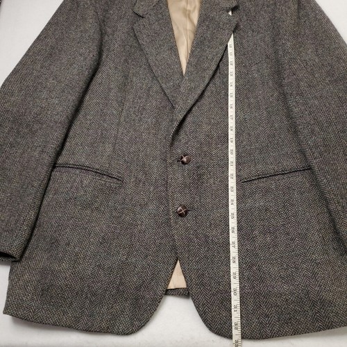 Savile Row Men's Tweed Sport Coat Blazer Two Button Notch Herringbone Wool 46R - Picture 10 of 14