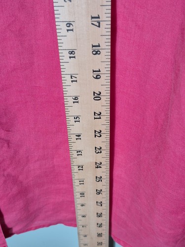 Vintage Jordan Top Womens Large 100% Linen Pink Boxy Lagenlook Shell Button Up - Picture 5 of 8