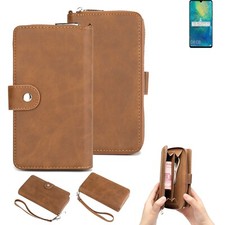 Wallet + Protective case for Huawei Mate 20 X 5G cover brown