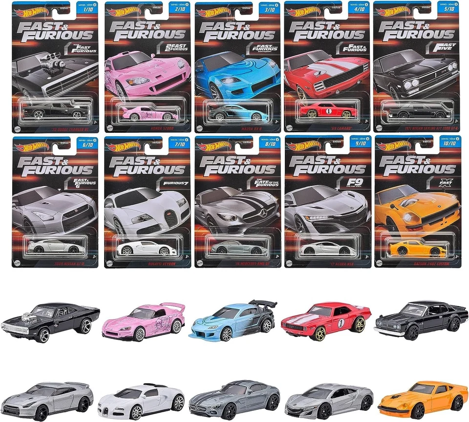 Hot Wheels Fast and Furious 2023 Mainline Basic Mix3 HNR88-986C Full Set InStock