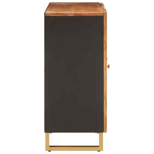 Credenza Marrone e Nera 90x33,5x75cm in Legno Massello di Mango vidaXL - Foto 5 di 12