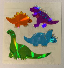 Vintage Sandylion prismatic dinosaurs sticker sheet