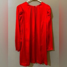 NINE WEST RED shift dress long sleeve size XS