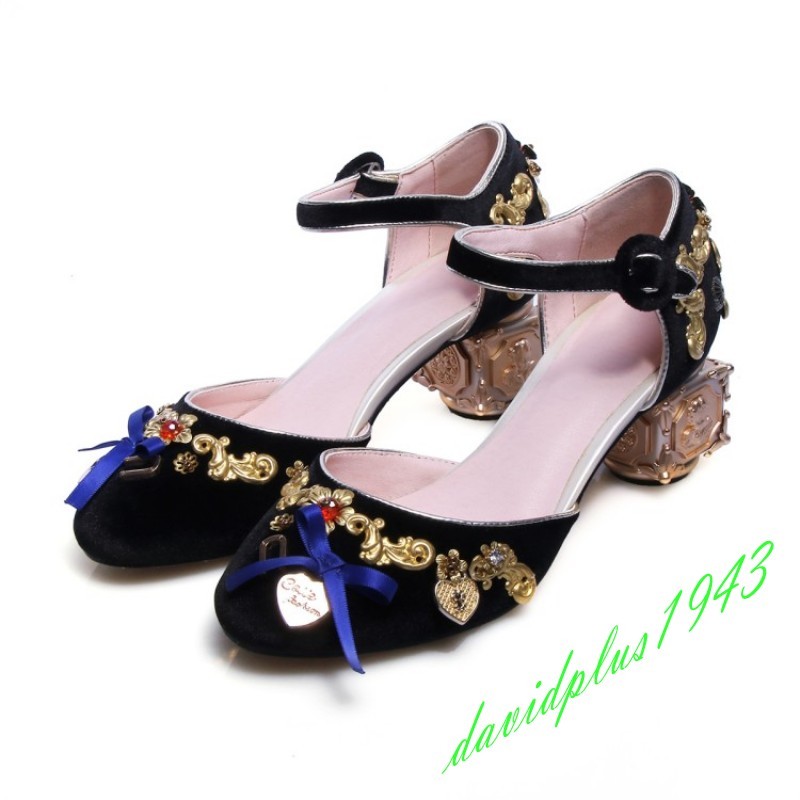 Le Le Le donne in metallo in pelle scamosciata Pull On Bowknot Blocco Medio Tacco Cinturino Alla Caviglia Punta Tonda Scarpe Nuove d22645 Le Le Le donne in metallo in pelle scamosciata Pull On Bowknot Blocco Medio Tacco Cinturino Alla Caviglia Punta Tonda Scarpe Nuove d22645