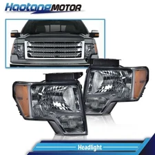 Black Headlights HeadLamps Left & Right Fit For 2009-2014 Ford F150 Ford F-150