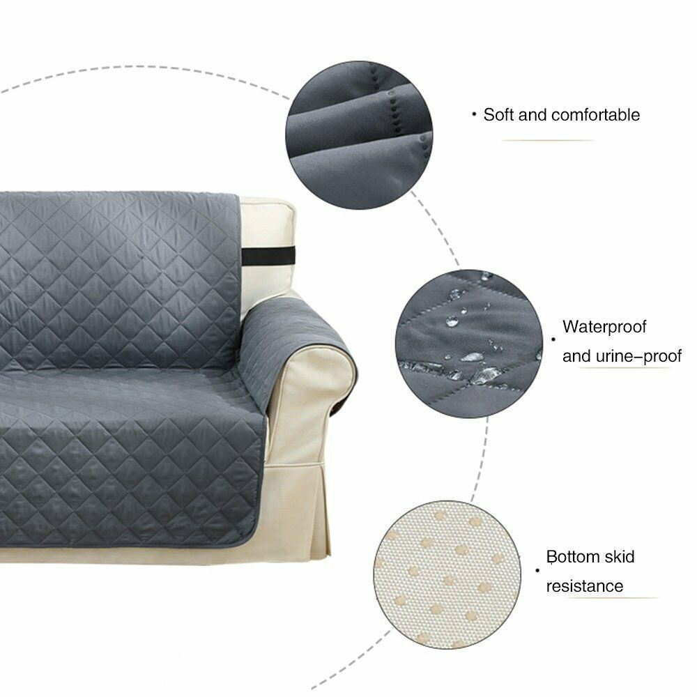 Quilted Sofa Cover Furniture Protector Settee Throws 1/2/3 Seater For