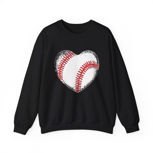 BASEBALL HEART SWEATSHIRT WINTER STYLE COZY FASHION GIFT MEN WOMEN MOM GRANDMA - Picture 2 of 6