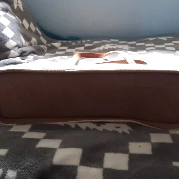 Fossil Vintage Straw Basket Weave Floral Beaded Shoulder Tote Handbag No 75082 - Image 3 of 4