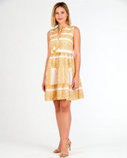 NWT Vince Camuto Women's Mosaic Print Tassel Tie Dress Size 2