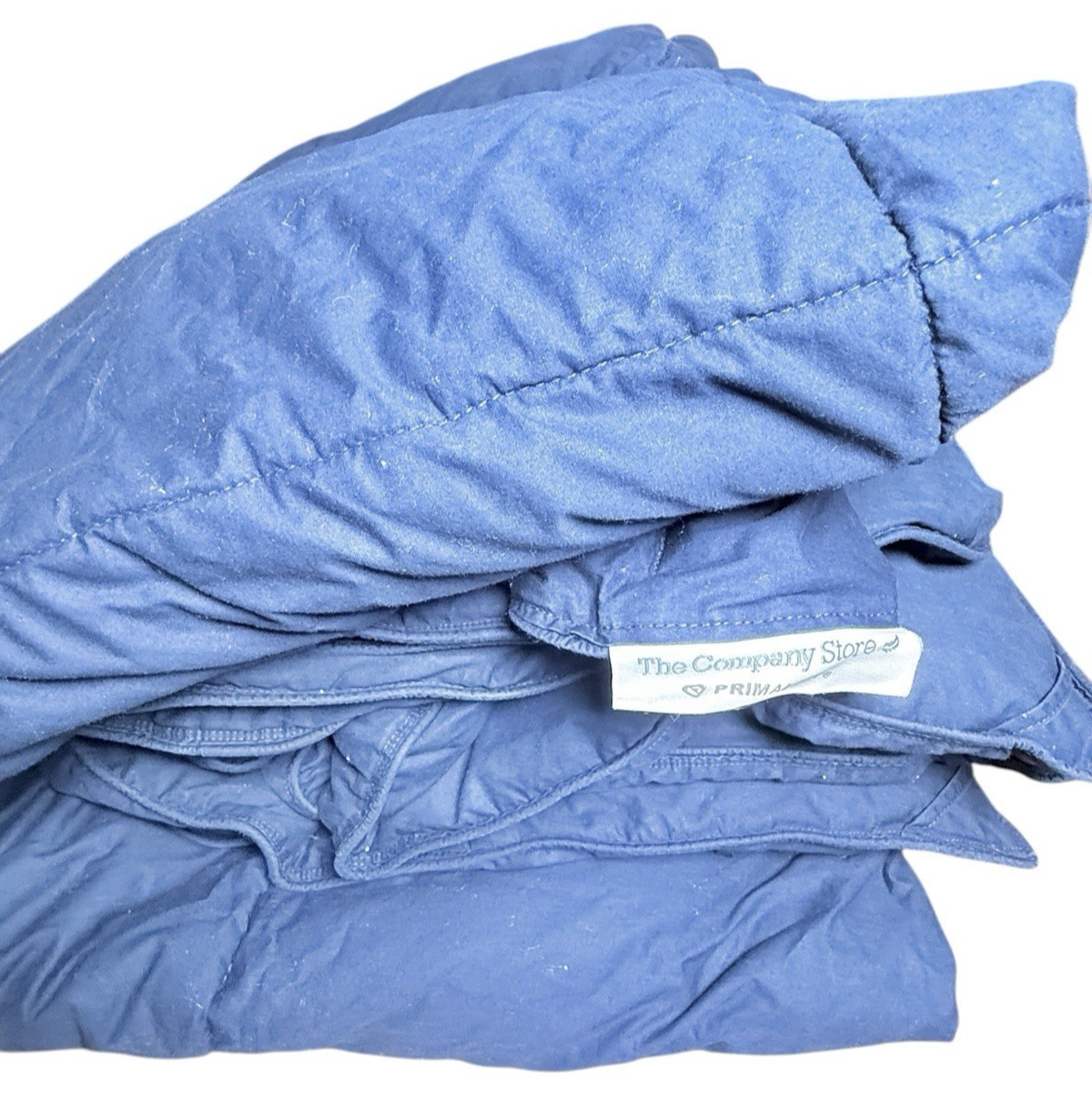 The Company Store Puffer Comforter Twin Blue PrimaLoft Baffle Down Alternative