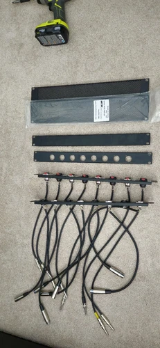 Qt3 19" Single Space w/ 8 XLR Cutouts, Qt2 2U Vented, Qt1 1U Blank Plus XLR jack