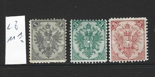 ÖSTERREICH BOSNIEN HERZEGOWINA 1879 Steindr. 3 Marken ungebr. LZ 11 1/2