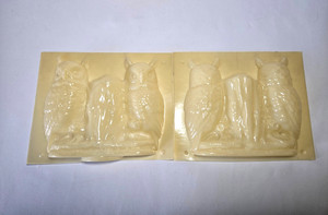Vintage Plastic Owls Candle Soap Craft Mold 9.5" X 7.75"