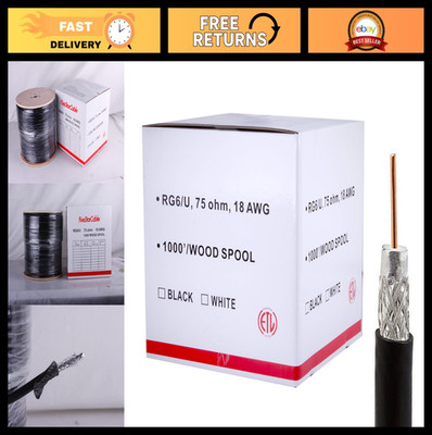 1000ft RG6 UTP Shielded Coaxial Cable - ETL Listed for Audio, Video, CATV/MATV