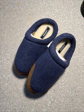 Lands End Women  s Size 7 Slippers Faux Fur Blue