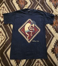 Vtg 90s FOTL Single Stitch T-shirt Kokopelli Native American Blue Size Medium