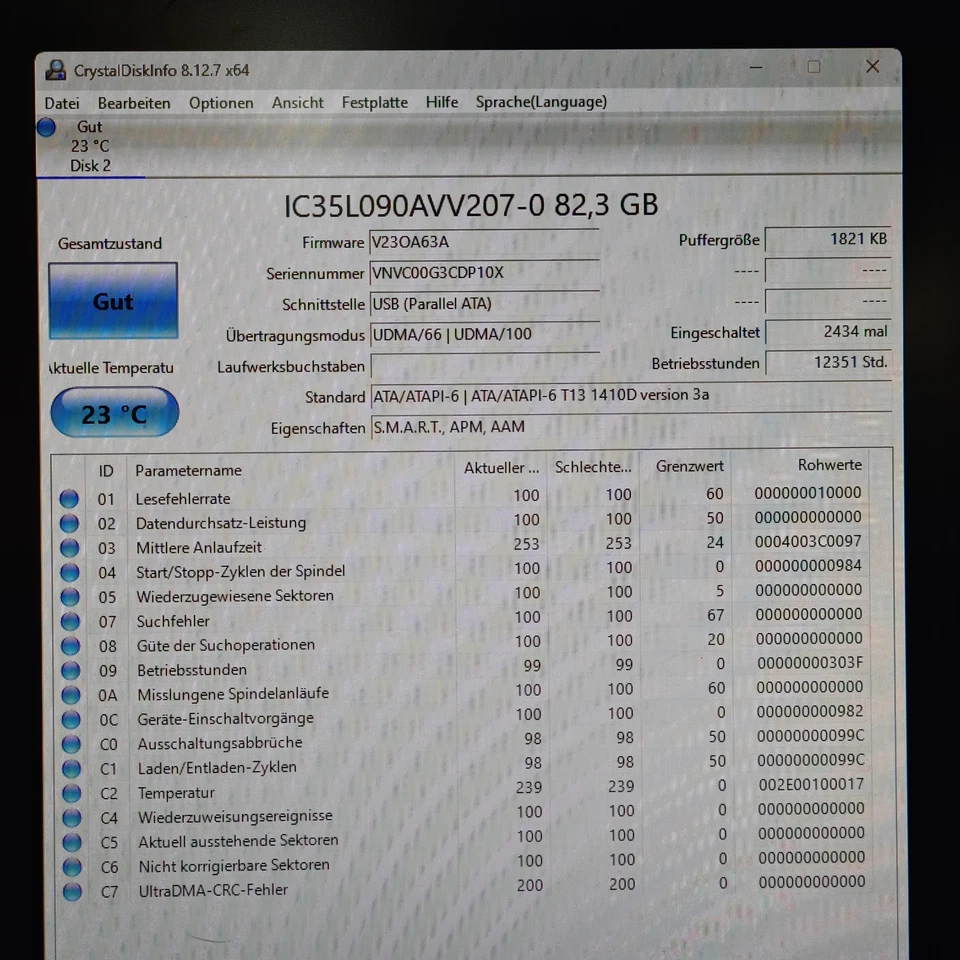 80 GB IDE HITACHI DESKSTAR IC35L090AVV207  3,5"  HDD Festplatte Retro - Bild 4 von 4