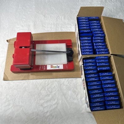 Sizzix Original Red Personal Die Cutter Press Machine with Extras Lot of Misc