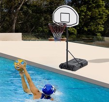 Portable Poolside Basketball Hoop Adjustable 3-4FT Kids Goal 29in Backboard