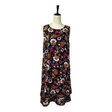 J. Jill Dress A-line Shift Sleeveless Black Yellow Multi Women’s Size Medium