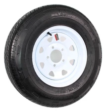 Radial Trailer Tire and Rim ST185/80R13 13X4.5 5-4.5 LRC White Spoke Wheel