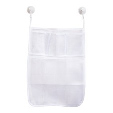 4-Pocket Hanging Mesh Suction Shower Organization Caddy White