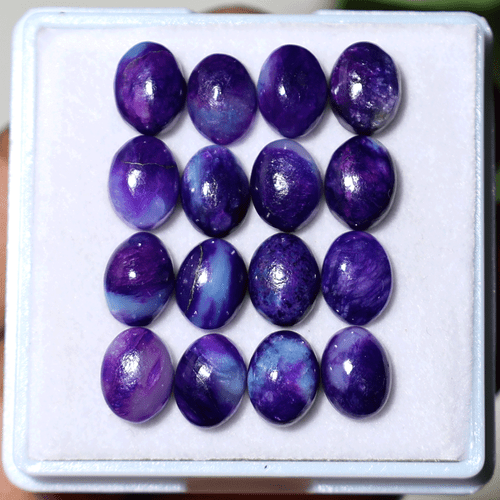 Tenebrescente ~ 16 piezas Hackmanita Natural 8x6mm Cabujón Ovalado Piedras Preciosas Calibradas - Imagen 10 de 11