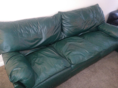 Full Pure Leather Couch With The Love Seat Very Good Condition