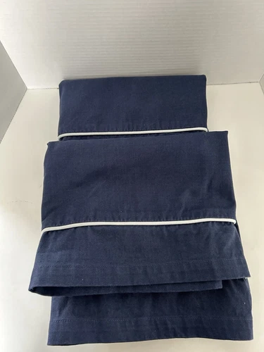 Set Of 3-Pottery Barn Kids Blue White Rope Window Valance 44” L x 18” W Lined