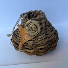 Unsigned Hawaiian Wattle Basket created by Mika McCann