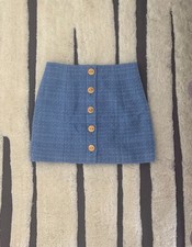 VERONICA BEARD SKY BLUE TWEED SKIRT, SIZE 8, COTTON BLEND TWEED
