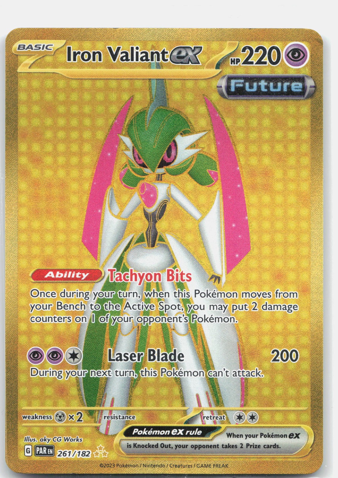 Iron Valiant ex Hyper Rare SV04: Paradox Rift PAR Psychic Holofoil 261/182 NM