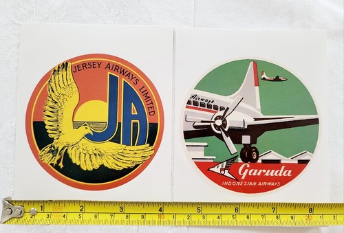 Lot of 20 Vintage Airlines Travel Suitcase Stickers Labels - Picture 3 of 11