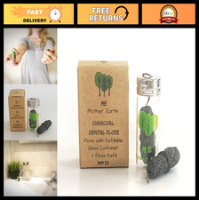Eco-Friendly Bamboo Charcoal Dental Floss - Refillable Glass Container, Peppermi