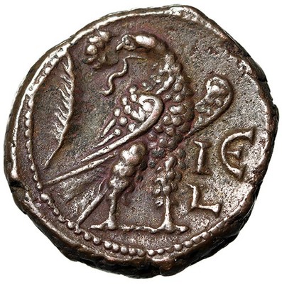 Gallienus Potin Tetradrachm ''Eagle, Wreath in Beak'' Alexandria, Egypt