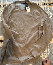 Polo Ralph Lauren Men  s Brown Crew Neck Knit Embroidered Logo Pullover Sweater L
