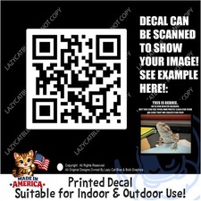 Custom QR Code Decal Sticker Link to YOUR PHOTO Advertise Fun Picture Share Scan