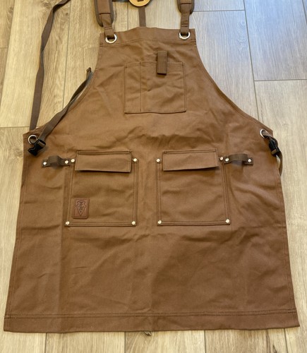 Texas Canvas Wares Waxed Canvas Heavy Duty Work Apron With Pockets - Deluxe Ed..